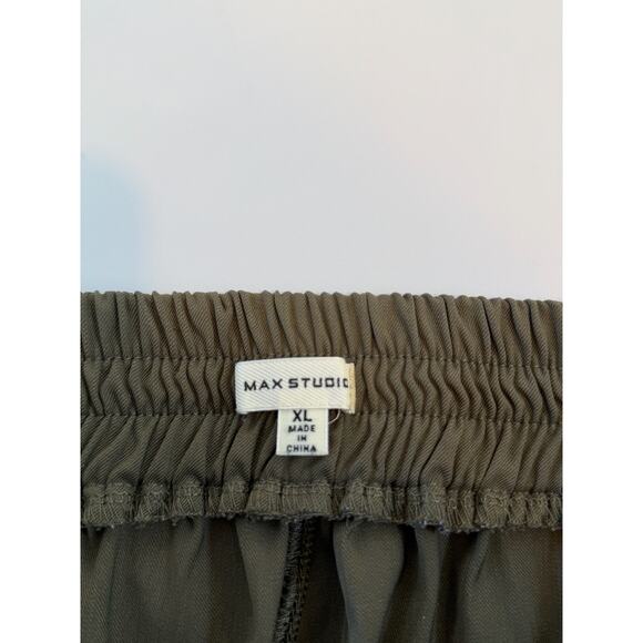 Max Studio Wide Leg Pull On Pants Womens XL Green Career Office Boho Chic - Picture 3 of 16